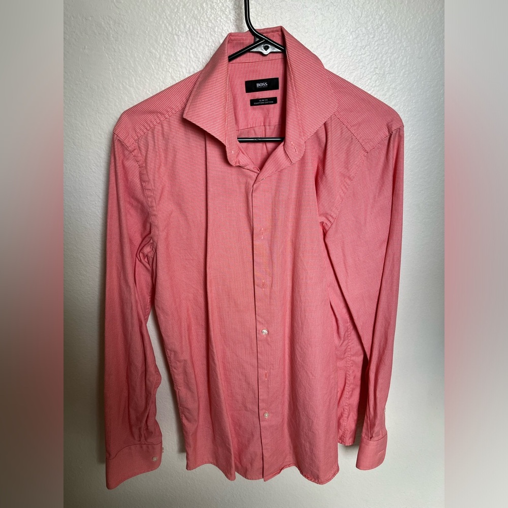 Boss Salmon Button Up Dress Shirt - Slim Fit